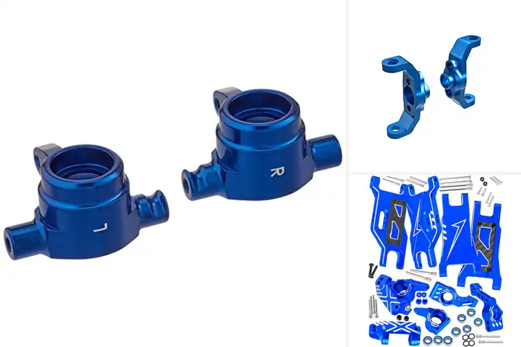 Detailed view of Best Aluminum Axle Blocks 6061 T6 Blue