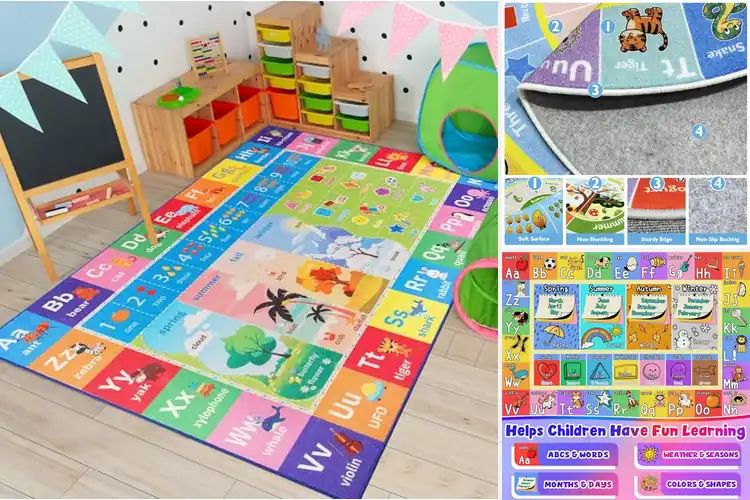 Detailed view of Best Colorful Learning Rugs For Toddlers