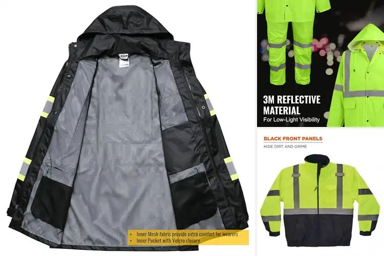 Detailed view of Best High Visibility Rain Gear: Stay Seen & Dry in Any Storm