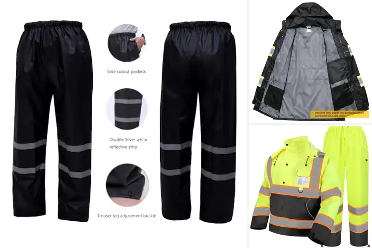 Detailed view of Best Reflective Rain Jacket And Pants Sets