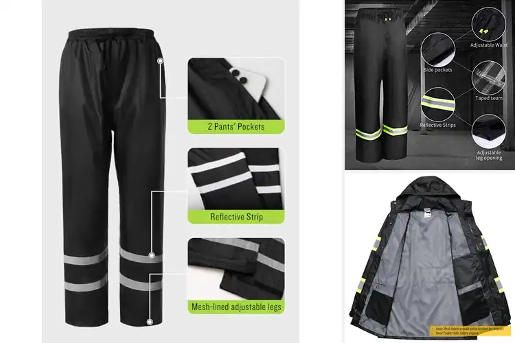 Detailed view of Best Reflective Rain Suits: Stay Dry, Visible, and Safe