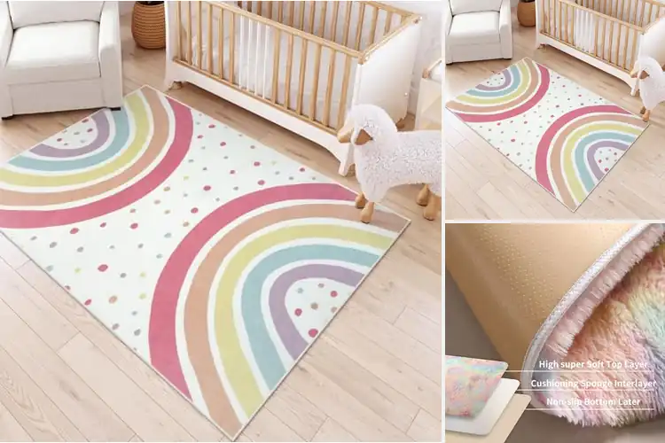 Detailed view of Best Washable Rainbow Rugs For Girls Bedroom